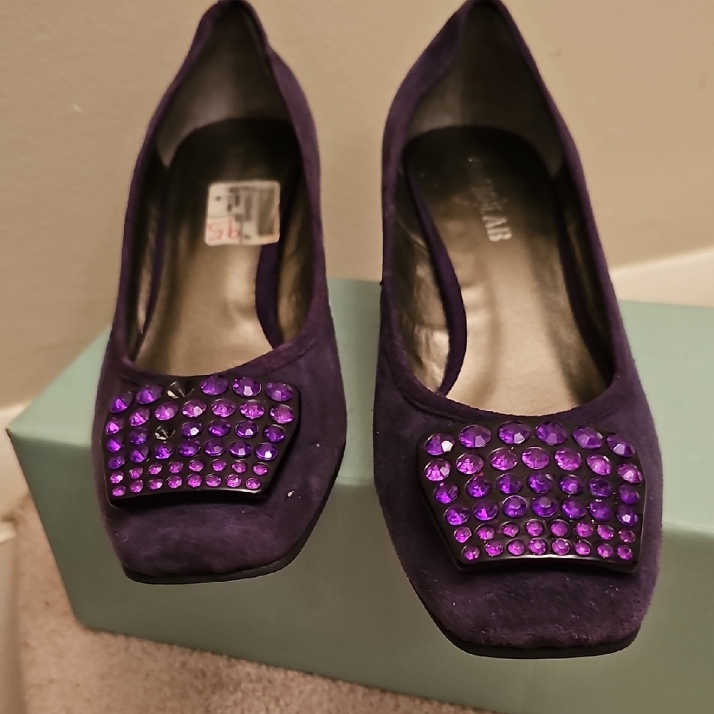Soho Purple Flats with Embellished Toe - Picture 2 of 5